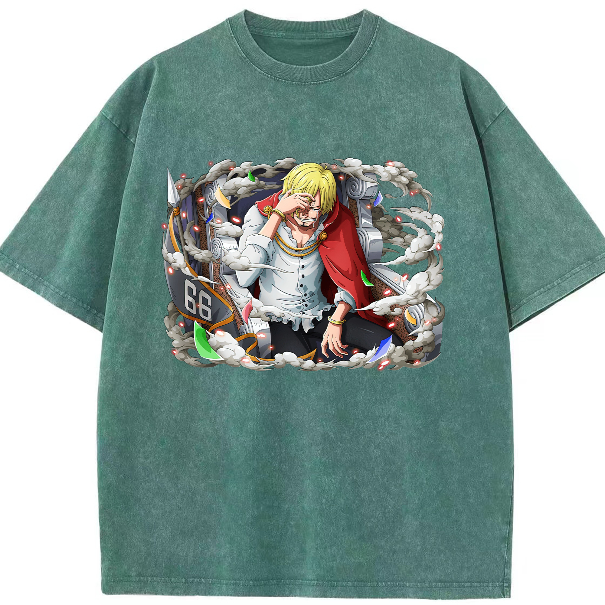 ワンピース サンジ ONE PIECE Sanji 綿100% ヴィンテージ風 半袖Tシャツ（フロントプリント）